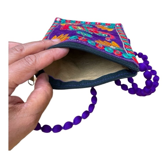 Ethnic India Embroidered Bag with Elephant, Mirrored Detail and Mixed Designs - Picture 6 of 9